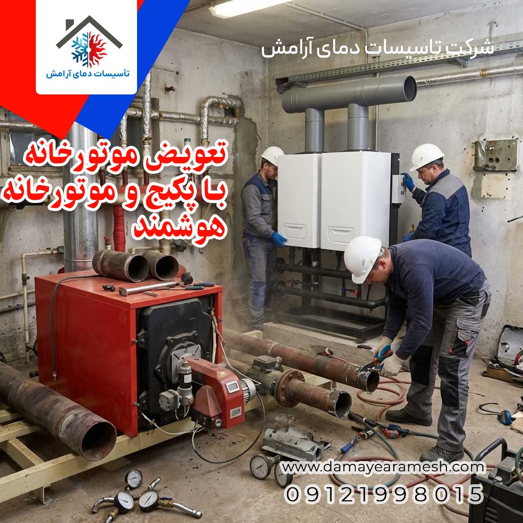 تعویض موتورخانه با پکیج و نسل جدید موتورخانه هوشمند